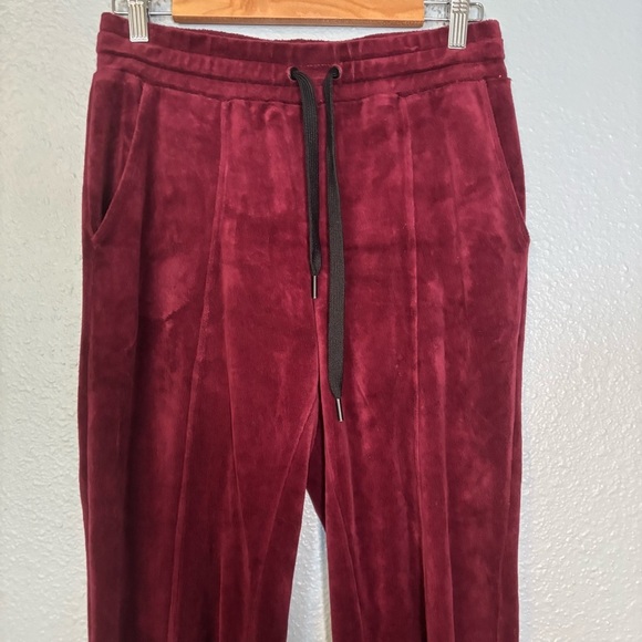 Year of Ours Revolve Womens Velour Drawstring Joggers Maroon Medium Athleisure‎ - Picture 4 of 9